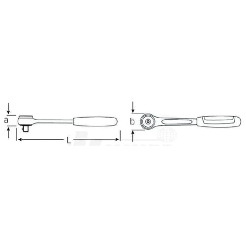 ラチェットハンドル1/4 DR/117mm