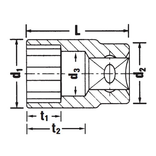 スプラインソケット3/8 DRX5/16