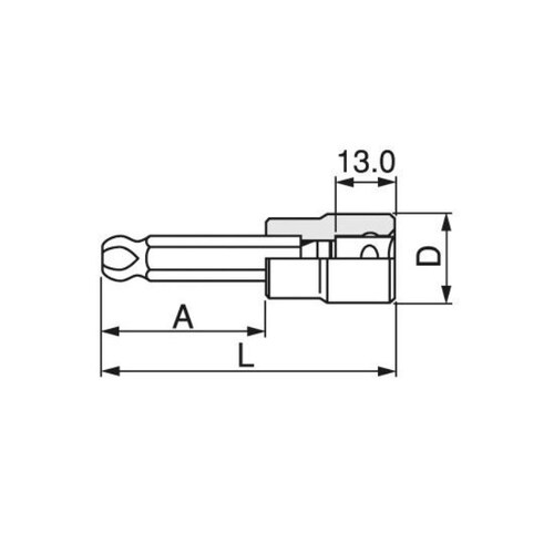 ビットソケット3/8 DR/8x75mm