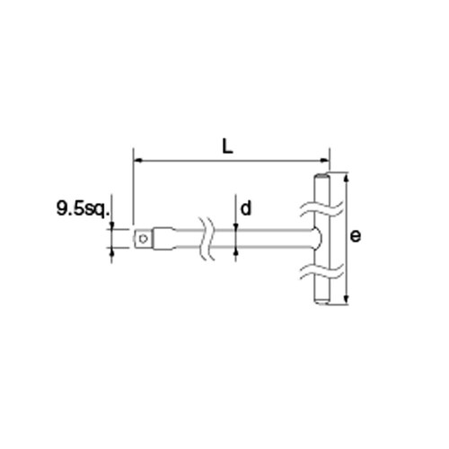 T型ハンドル3/8 DRX115mm