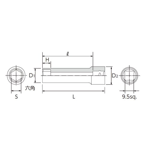 ディープソケット(六角)3/8 DRx11mm
