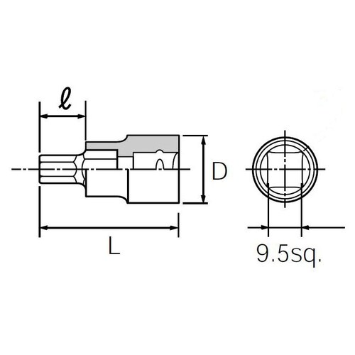 3/8 DR/10x39.5mmビットソケット