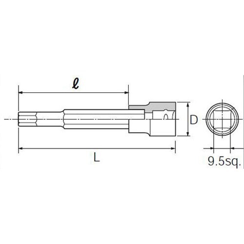 ビットソケット3/8 DR/3/16 X61