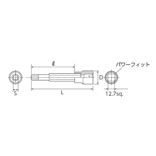 ビットソケット 1/2 DR/3/16 −5/8