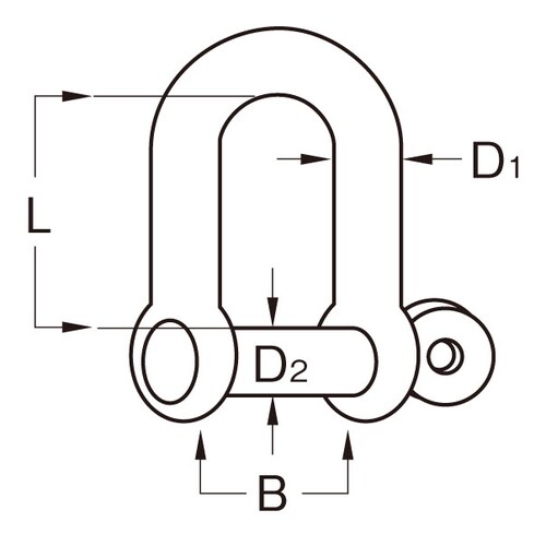 D型シャックル(ステンレス製)2250kg