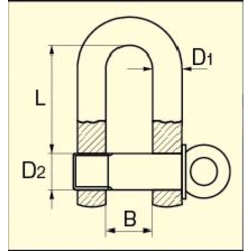 シャックル(ステンレス製)1.5ton/M12