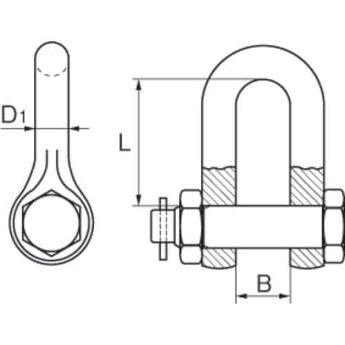 シャックル(ステンレス製)450kg
