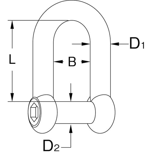 D型シャックル12X41.7/675kg