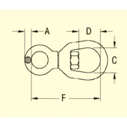 スイベル(ステンレス製)8.0X31.8X19.0
