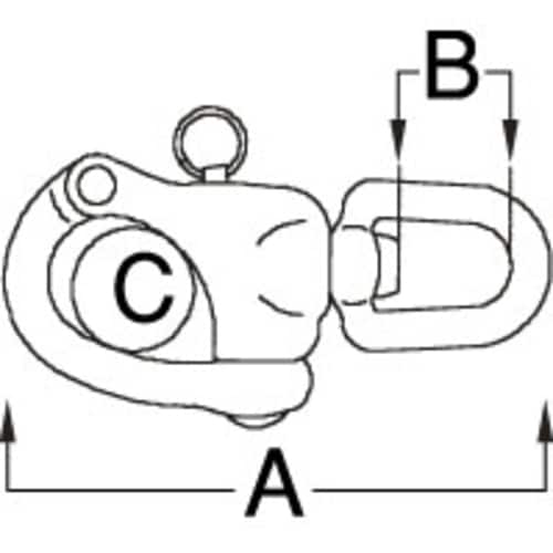 スイベルスナップシャックル/ステンレス製64mm
