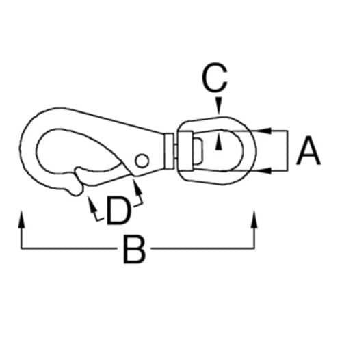 スイベルアイスナップ(ステンレス製)117mm
