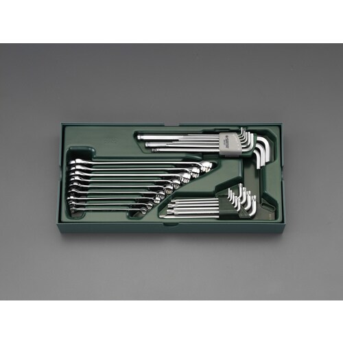 片目片口スパナ&六角棒レンチセット(トレー)27個