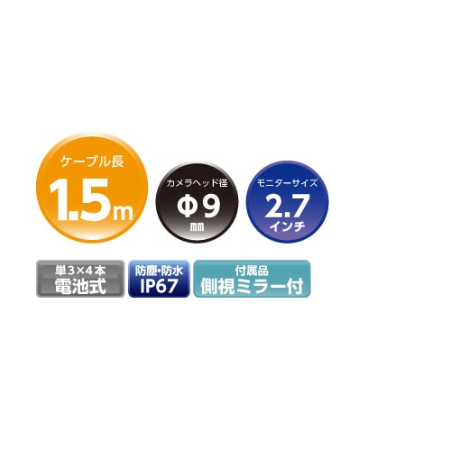 ハンディースコープφ9.0mmX1.5m