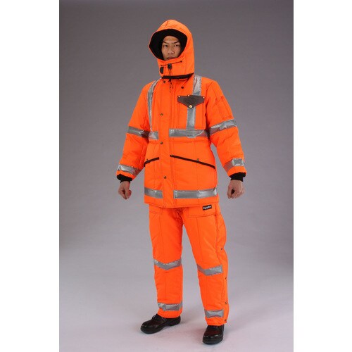 オレンジ)防寒フード(注意色