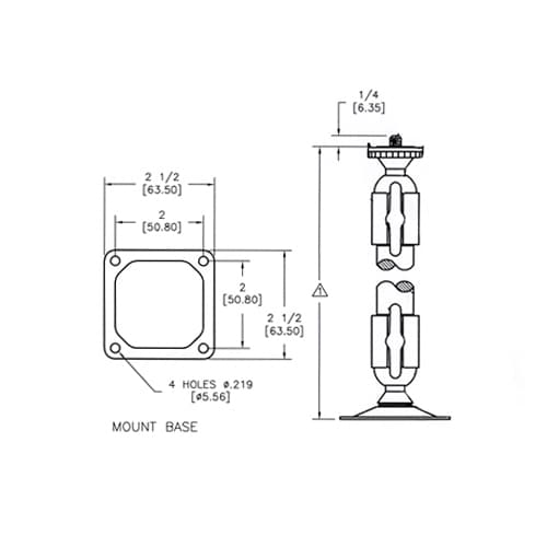 CCTVスタンドマウント(黒)152mm