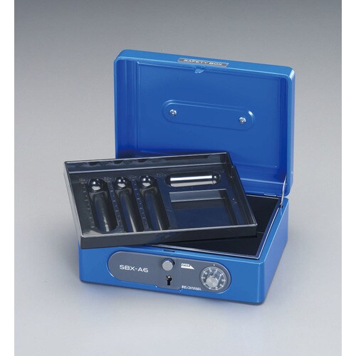 手提げ金庫(ブルー)195x155x85mm