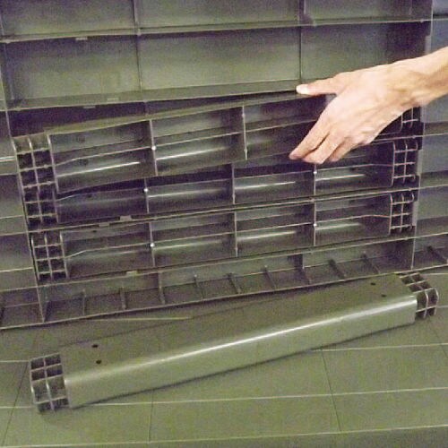 プラスチック棚OD1200X450X1372/4段