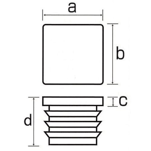 角型保護キャップ(クロ/2個)75x75mm