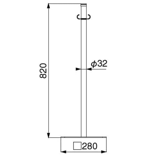 バリケードスタンド(スチール製)32x820mm