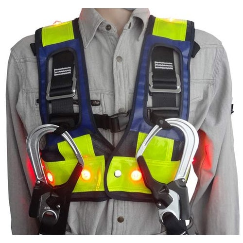 LED安全ベスト(フルハーネス用/紺・黄)
