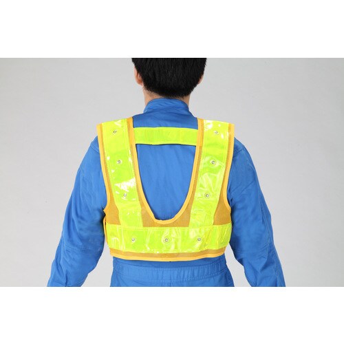LED安全ベスト(フルハーネス用/紺・黄)