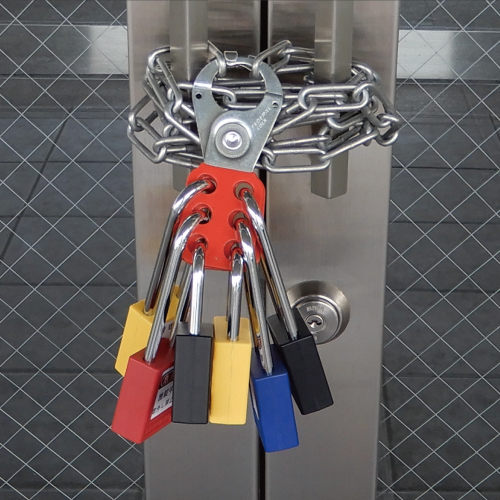 南京錠(ロックアウト用/赤)38mm