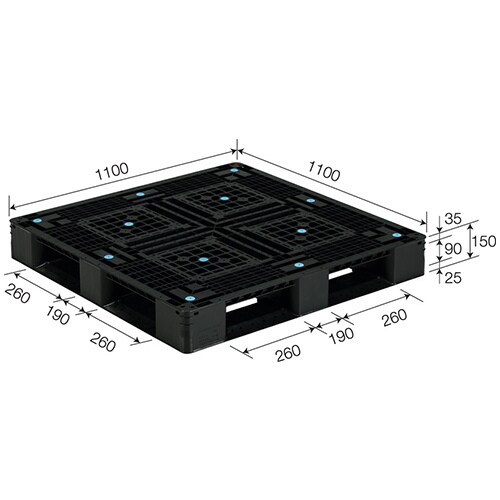 パレット・PP製(2枚)1100X1100X150