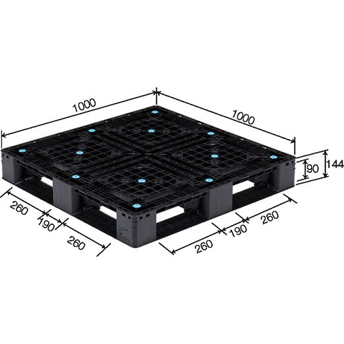 PP製パレット1000x1000x144mm