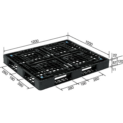 PP製パレット1200x1000x120mm