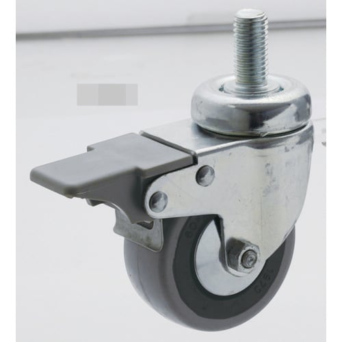 キャスター(ブレーキ付/ねじ式)60mm/M12