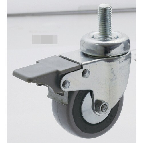 キャスター(ブレーキ付/ねじ式)80mm/M12