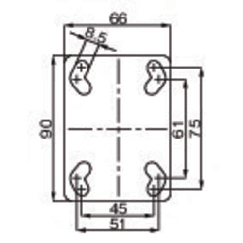 キャスター(固定金具・ホイールカバー付)80mm