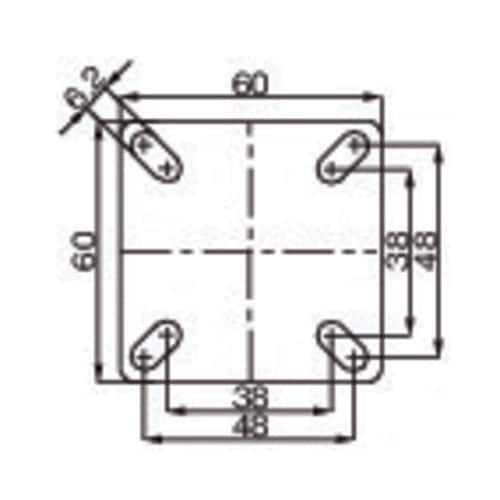 キャスター(ツインホイール・後輪ブレーキ)50mm