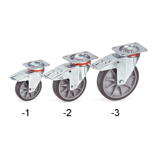 キャスター(自在・カバー・後輪ブレーキ付)200