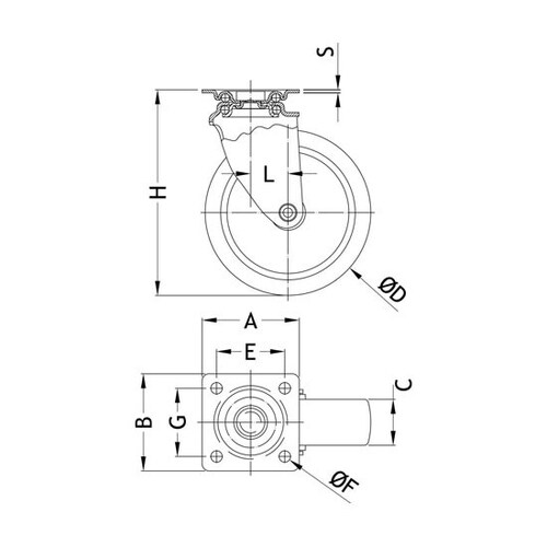 キャスター(自在金具)EA986PE−6