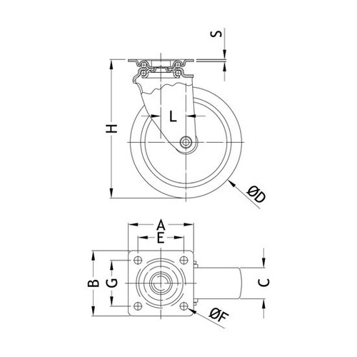 キャスター(自在金具)EA986PE−11
