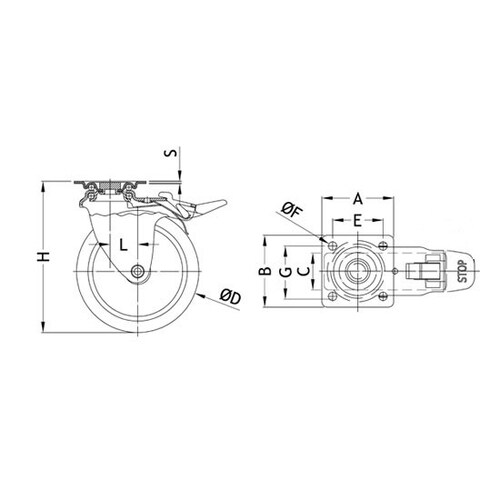 キャスター(自在金具)EA986PE−23