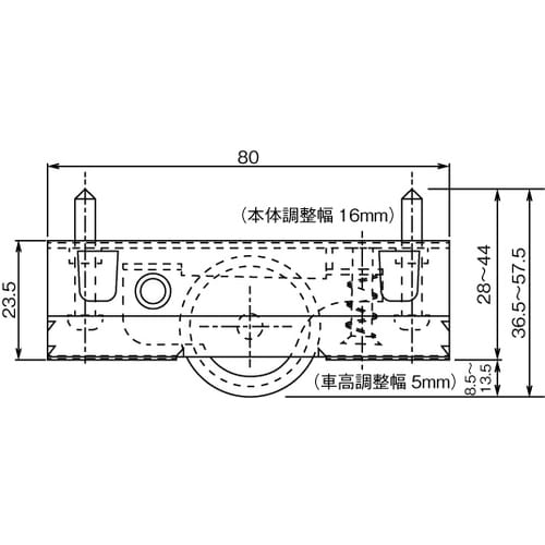 車(サッシ用・丸レール車枠)2個戸