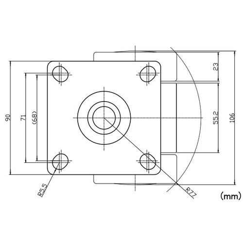 キャスター(ツインホイール)66mm