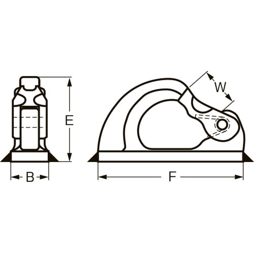 フック(固定式)140x70mm/1.0ton