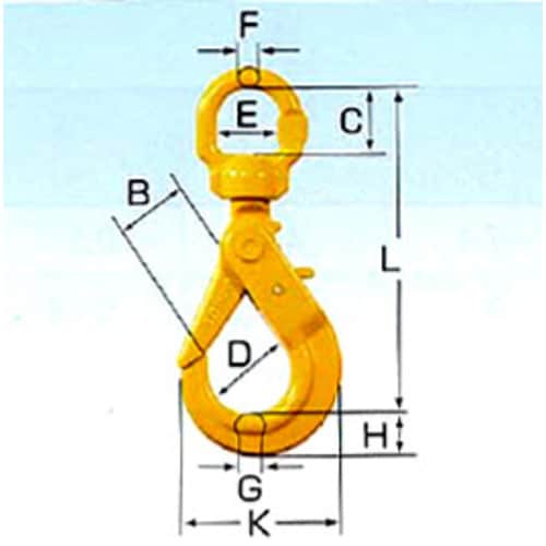 スイベル付安全フック1.0ton