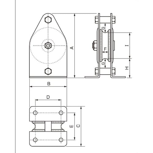 縦型固定滑車25mm/50kg