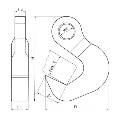 大型吊フック10ton/150mm