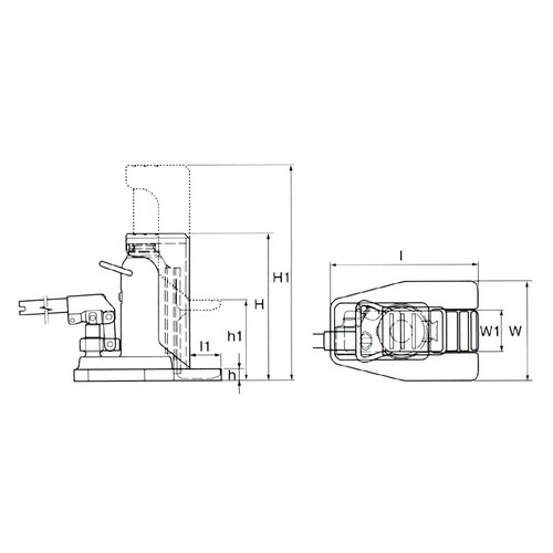 爪付ジャッキ5.0ton/22−142mm