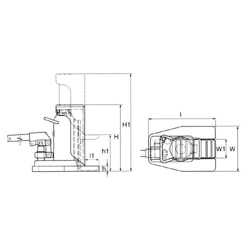 爪付ジャッキ(長爪)5.0ton/25−145mm