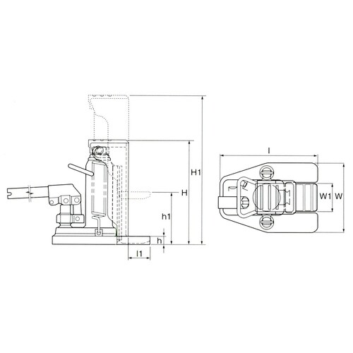 爪付ジャッキ(リターンS付)1.5t/22−135