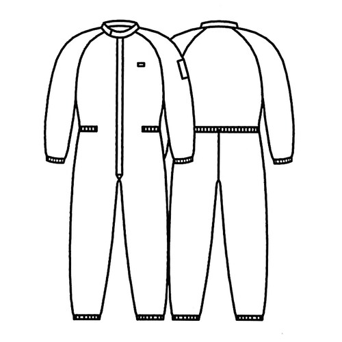 クリーンルーム用継ぎ作業服(白/センターF)3L