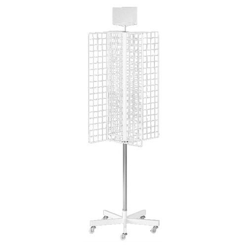 四方回転ネット什器 白