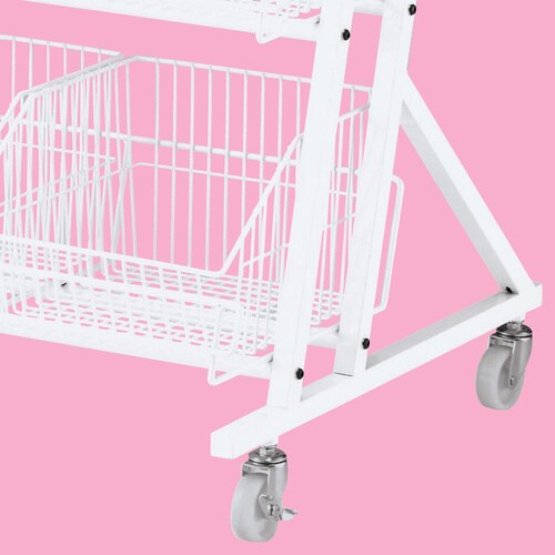 傾斜ジャンブルバスケット 4段 白W90cm