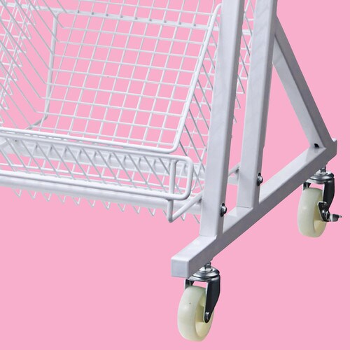 傾斜ジャンブルバスケット 3段 白W90cm